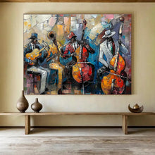 Load image into Gallery viewer, Colorful Jazz Band Painting on Canvas - “Vibrant Performers” DKH761