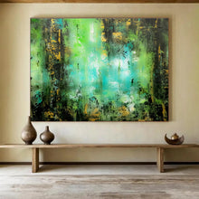 Load image into Gallery viewer, “Lush Green Glow” Abstract Forest Painting on Canvas, Nature - Inspired Art DKH921
