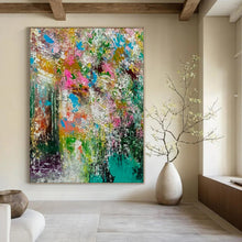 Load image into Gallery viewer, Colorful Floral Explosion Abstract Canvas Painting, Suited for Bright Kitchen & Art - Filled Café LargeART1226