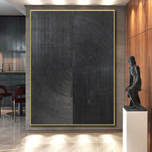 Load image into Gallery viewer, Black Linear Abstraction Art for Modern Office Lobby & Industrial - Style Home LargeART0904