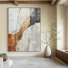 Load image into Gallery viewer, Textured Earth - Tone Abstract Acrylic Art, Suited for Rustic Home & Art Gallery LargeART1046