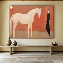 Load image into Gallery viewer, Figurative Abstract Painting on Canvas - “Horse and Figure” DKH730