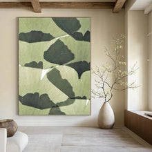 Load image into Gallery viewer, “Ginkgo Shadows” - Nature - Inspired Leaf Art, Ideal for Conservatory Charm, Abstract Painting on Canvas DKH1070