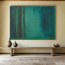 Load image into Gallery viewer, Gradient Teal Abstract Painting on Canvas - “Deep Calm” DKH615
