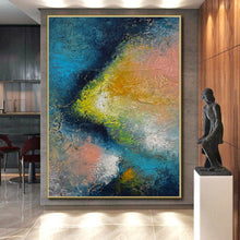 Load image into Gallery viewer, Hand - painted Massive Textured Color Block Abstract Acrylic Art for Modern Galleries LargeART0057