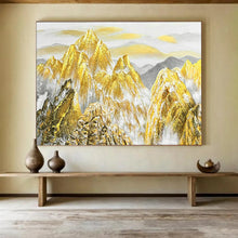 Load image into Gallery viewer, Golden Mountain Landscape - Traditional Living Room Art LargeART1556