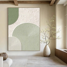 Load image into Gallery viewer, “Green Textured Arches” - Minimalist Abstract Art on Canvas DKH1488