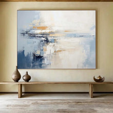 Load image into Gallery viewer, Minimalist Blue and Beige Seascape Abstract acrylic painting DLZ090
