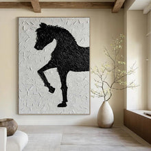 Load image into Gallery viewer, Textured Black Horse Silhouette Acrylic Art, Ideal for Rustic - Modern Living Room & Equestrian - Inspired Study LargeART1079