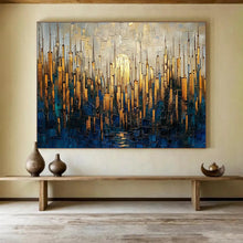Load image into Gallery viewer, Golden Cityscape Large - scale acrylic painting DLZ172
