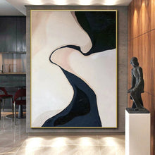 Load image into Gallery viewer, Curved Dark Line on Light Background Acrylic Art - Ideal for Minimalist Bedroom & Modern Office Lounge LargeART0664