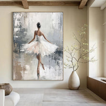 Load image into Gallery viewer, Impressionistic Abstract Painting, Soft - Toned Ballerina Art for Ballet Studio & Bedroom LargeART2174