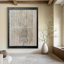 Load image into Gallery viewer, Textured Neutral Striped Abstract - Fits Minimalist Living Room & Hallway LargeART2352