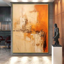 Load image into Gallery viewer, Orange - Beige Abstract Art for Sunlit Breakfast Nook & Creative Studio LargeART0850