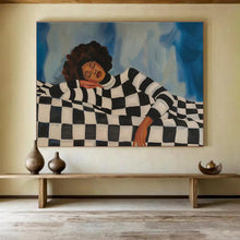 Load image into Gallery viewer, Restful Woman Abstract Painting for Chic Bedroom & Self - Care Corner DKH225