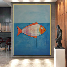 Load image into Gallery viewer, Colorful Collage Fish Art for Nautical Nursery & Coastal Kitchen LargeART0876