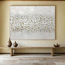 Load image into Gallery viewer, “White Floral Elegance” - Abstract Acrylic with Textured White Flowers, For Dining Room and Bedroom DLZ214