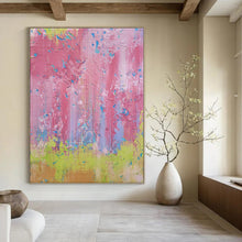 Load image into Gallery viewer, Pink - Blue - Green Abstract Painting, Ideal for Bohemian Nursery & Artsy Café LargeART1402