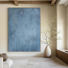 Load image into Gallery viewer, Large - Scale Hand - painted Blue Textured Monochrome Art for Serene Bedrooms LargeART0158