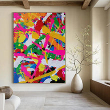 Load image into Gallery viewer, “Vibrant Color Splash Abstract” - Multicolor Abstract Art on Canvas DKH1260