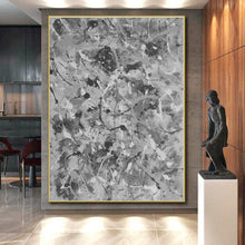 Load image into Gallery viewer, Large - Scale Gray - Scale Drip Art for Industrial Loft & Black - Tie Event Space LargeART0478
