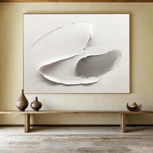 Load image into Gallery viewer, Textured White - Gray “Abstract Shapes” Painting on Canvas, Modern Minimalism DKH912