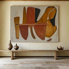 Load image into Gallery viewer, Earth - Toned Shapes Abstract Art for Mid - Century Modern Home & Artistic Café DKH094