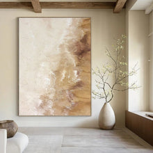 Load image into Gallery viewer, “Soft Beige Textured Dreams” - Beige, Brown Abstract Art on Canvas DKH1230
