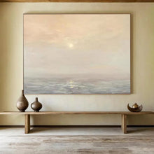 Load image into Gallery viewer, Hand - painted Sunset Sea & Sky Acrylic Art for Romantic Dining Room Decor LargeART1669