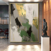 Load image into Gallery viewer, Gold - Green Abstract Acrylic for Office Lobby & Art Gallery LargeART0815