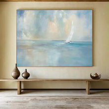 Load image into Gallery viewer, Serene Sailboat At Sea Abstract Painting On Canvas DKH436