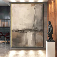 Load image into Gallery viewer, Neutral Tones with Textured Line Art – Perfect for Contemporary Living Room & Serene Yoga Studio LargeART0711