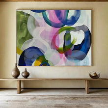 Load image into Gallery viewer, Colorful Overlapping Circles Abstract Painting DKH473