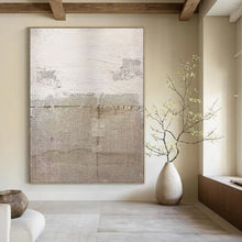 Load image into Gallery viewer, Textured Beige and White Art for Rustic - chic Dining Room & Artisanal Café LargeART0963