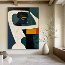 Load image into Gallery viewer, “Cubist Lady with Geometric Frames” - Abstract Portrait Art on Canvas DKH1471