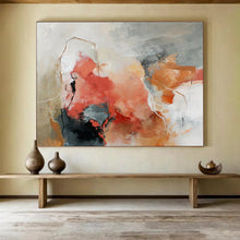 Load image into Gallery viewer, Coral Gray Drama Abstract Painting DKH515
