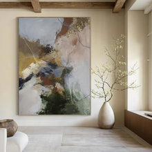 Load image into Gallery viewer, “Earth - Toned Abstract Fusion” Abstract Painting on Canvas, Modern Lounge Decor DKH1004