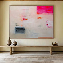 Load image into Gallery viewer, Subtle Pink & Orange Abstract - Calm Living Room Art LargeART1502