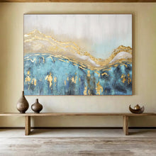 Load image into Gallery viewer, Abstract Landscape Painting on Canvas - “Golden Peaks” DKH733