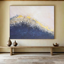 Load image into Gallery viewer, “Gold and Blue Textured Wave” - Luxurious Abstract Acrylic, Great for Luxury Bathroom and Living Room DLZ268
