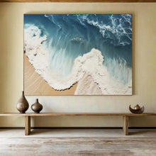 Load image into Gallery viewer, Aerial Beach Waves - Coastal Chic Living Room Art LargeART1549
