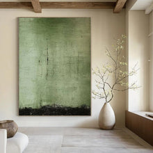 Load image into Gallery viewer, Large - Scale Hand - painted Green Textured Abstract Art for Nature - Inspired Studies LargeART0154
