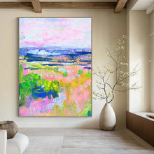 Load image into Gallery viewer, “Pastel Landscape Dreams” Abstract Impressionist - Inspired Painting on Canvas, Cheerful Scenic Art DKH934