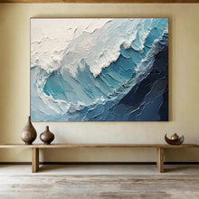 Load image into Gallery viewer, Ocean Waves “Textured Tide” Painting on Canvas, Impasto Maritime Art DKH872