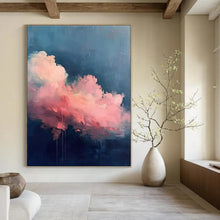 Load image into Gallery viewer, Pink & Blue Cloud Abstract Painting, Ideal for Bedroom & Relaxing Lounge LargeART1424
