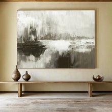 Load image into Gallery viewer, Hand - painted Monochrome Abstract Landscape Acrylic Art for Industrial - Chic Loft Decor LargeART1672