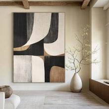 Load image into Gallery viewer, Curved Geometric Abstract Painting, Suited for Art - Deco Inspired Lounge & Creative Studio LargeART1372