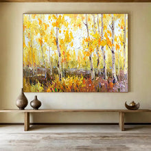 Load image into Gallery viewer, “Golden Autumn Forest” - Landscape Abstract Acrylic Art, Great for Living Room and Fireplace Area DLZ212