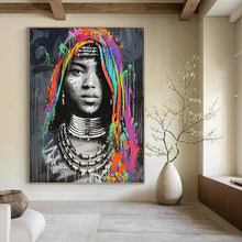 Load image into Gallery viewer, “Colorful Graffiti - Style Portrait” - Street - Art Inspired Art on Canvas DKH1645
