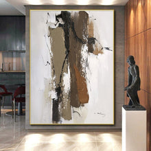 Load image into Gallery viewer, Large - Scale Earth - Toned Textured Abstract Painting - Ideal for Rustic Living Room & Art Gallery Display LargeART0794